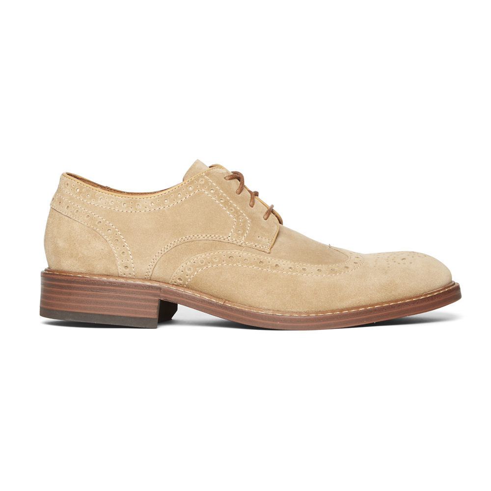 Rockport Singapore Mens Lace Up - Kenton Wingtip Khaki - ED6028341